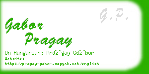 gabor pragay business card